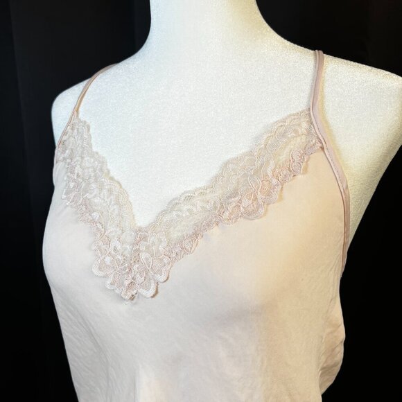 In Bloom by Jonquil Blush Lace Trim‎ Sheer Camisole Sleepwear Cami Womens Small - Picture 3 of 8